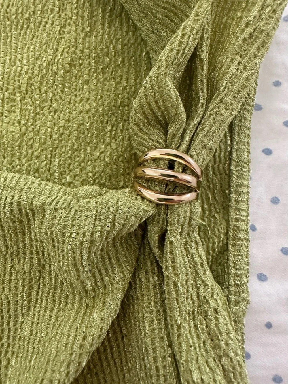 SHEIN Green Ribbed Tank Top | Twist Detail | Sleeveless | Size XS - Picture 5 of 7